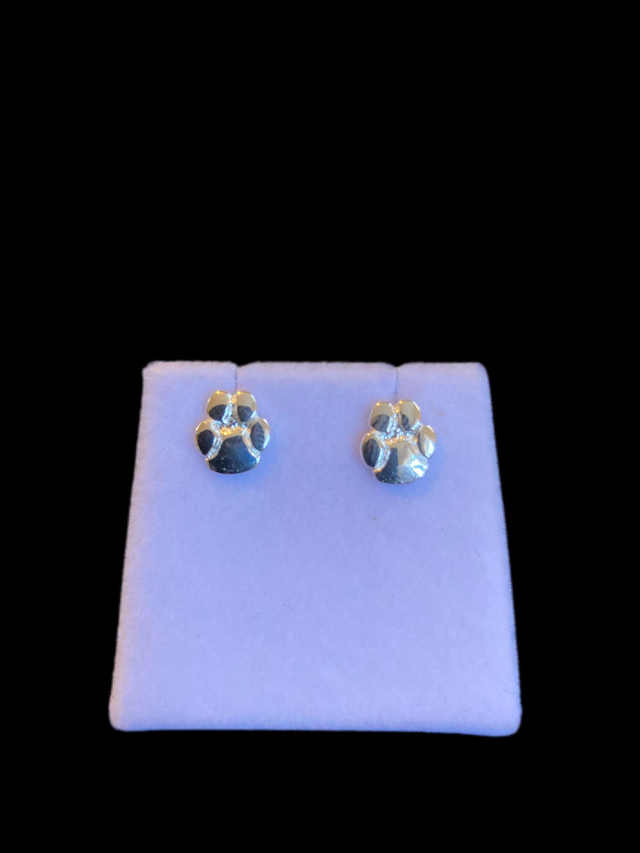 Sterling Silver Paw stud earrings