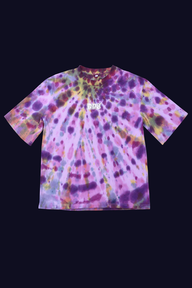 Dents de Scie® Tie &amp; Die Tee-shirt violet encre blanche 