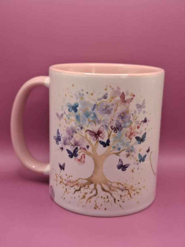 Mug rose arbre de vie