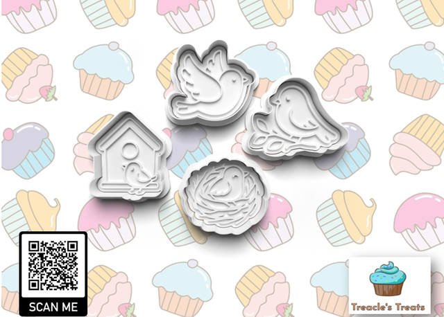 Bird Nest Fondant/cookie stamps with cutters 