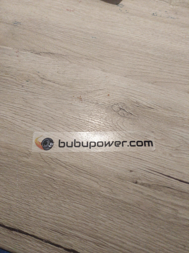 Aufkleber "bubupower.com"  130mm x 23mm, transparent