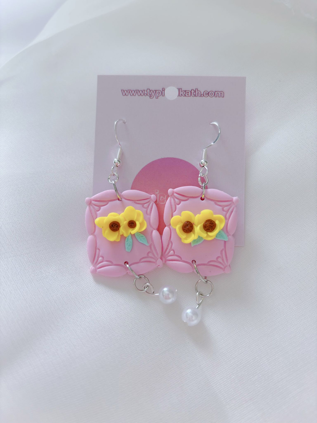 Polymer clays cute flower earrings