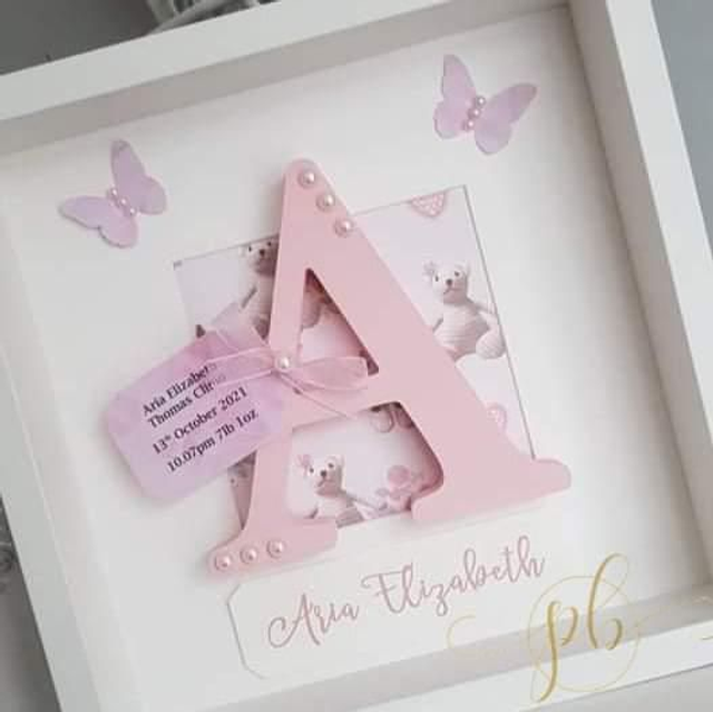 New baby name frame | Gifts for Newborn | New parent gift | Nursery decor | Christening Gift | Letter frame 