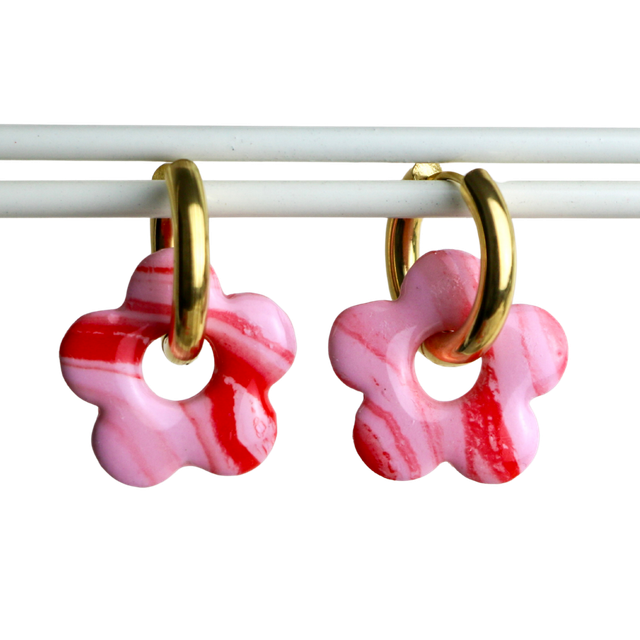 Fleurs Azea rose marbré