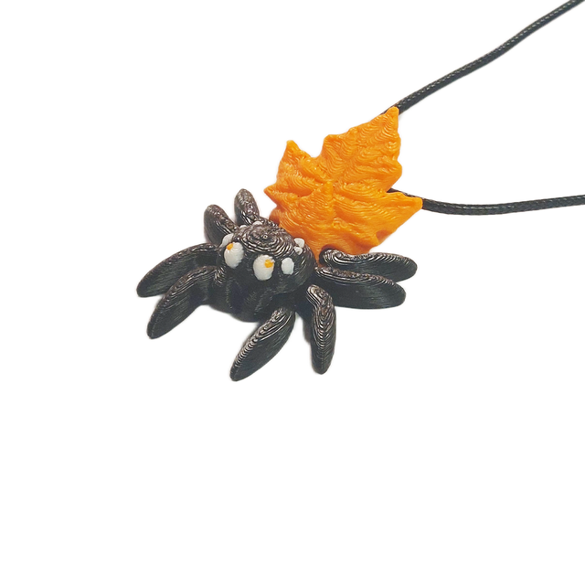 Autumn Leaf Spider Necklace