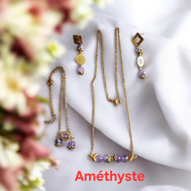 Parures en Pierres Naturelles – Améthyste 