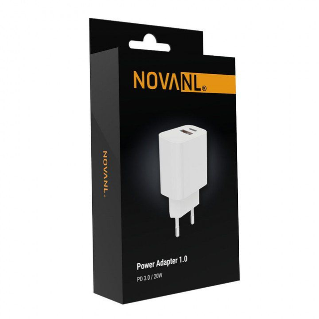 NOVANL ProCharge 20W Dual Port (USB-A &amp; USB-C) Wall Charger White