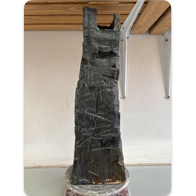 Extra large slab built abstract vase