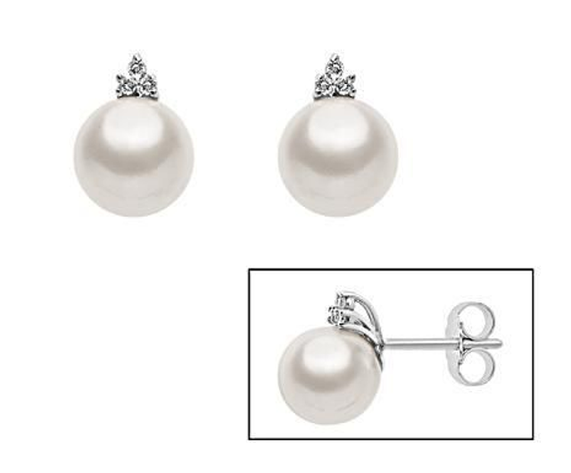 Orecchini Mikiko in Oro 18Kt con Perle e diamanti