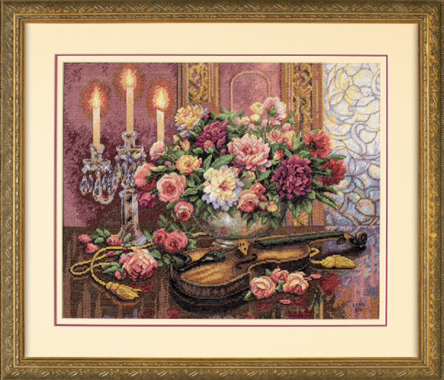 Romantic Florals Cross Stitch Kit by Dimensions