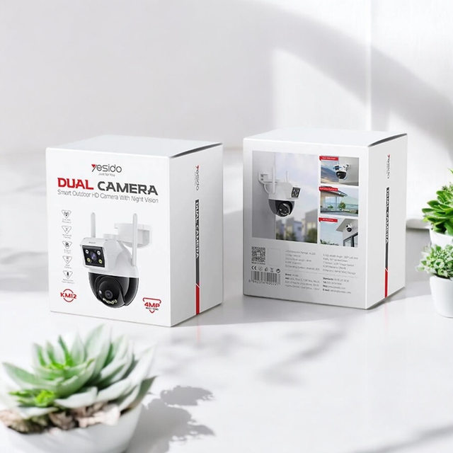 Caméra de Surveillance Yesido KM12 Dual Camera 2x 2MP Blanc
