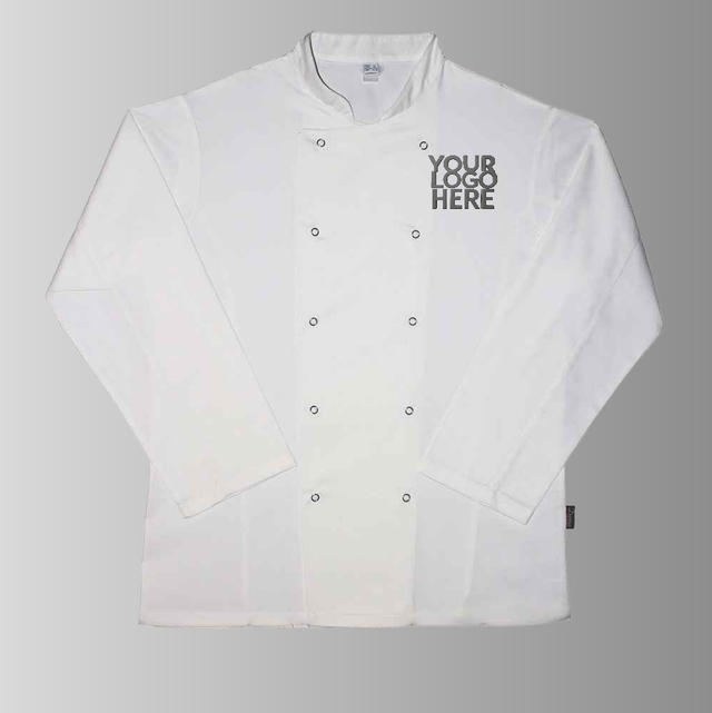 Customised Long-Sleeve Chef Jackets – Black & White