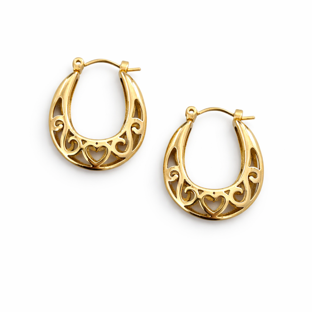 Argollas acero dorado 