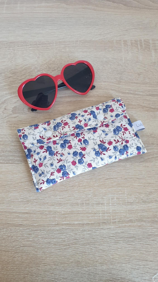 Etui à lunettes ou à téléphone roses bleu rouge