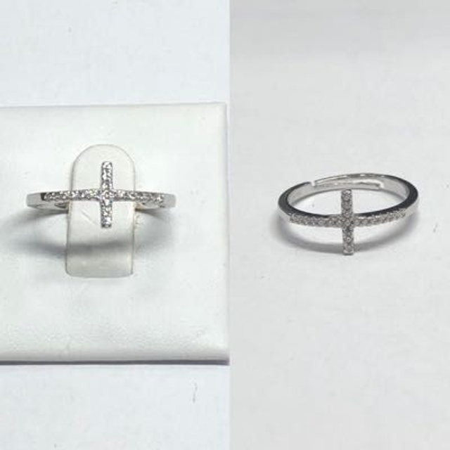 ANELLO CROCE E ZIRCONI R1017