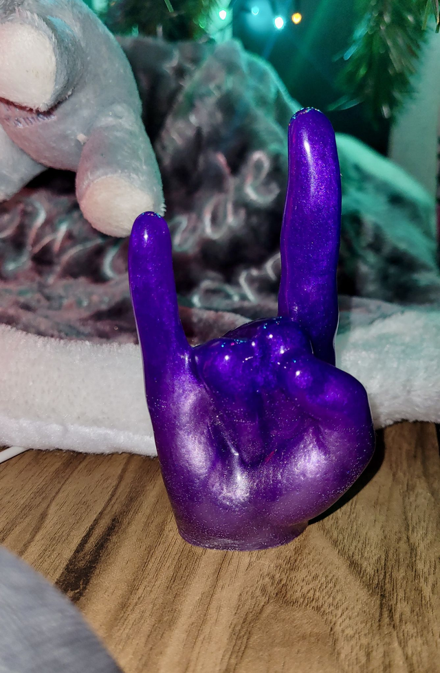 Rock On Hand Ornament – Purple Glitter Ombré Blend