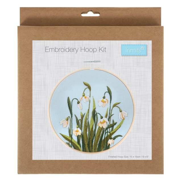 Snowdrops Embroidery Kit with Hoop 