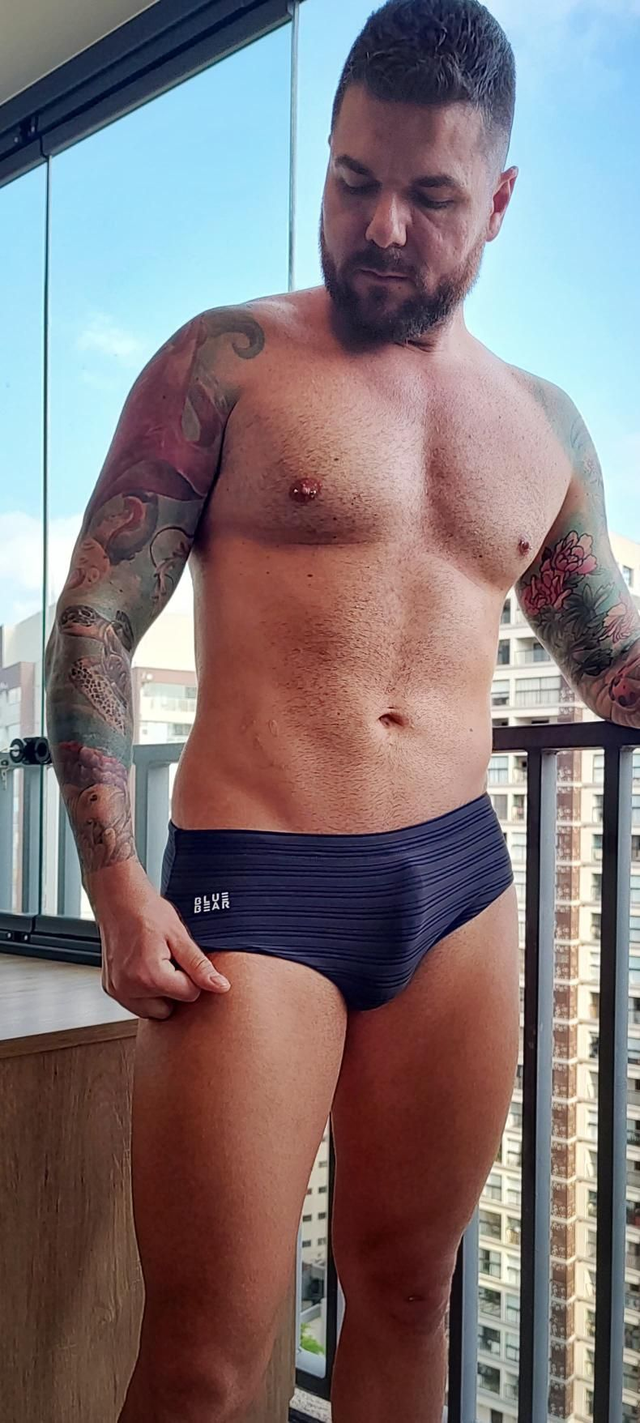 Sunga Blue Bear Black Stripes