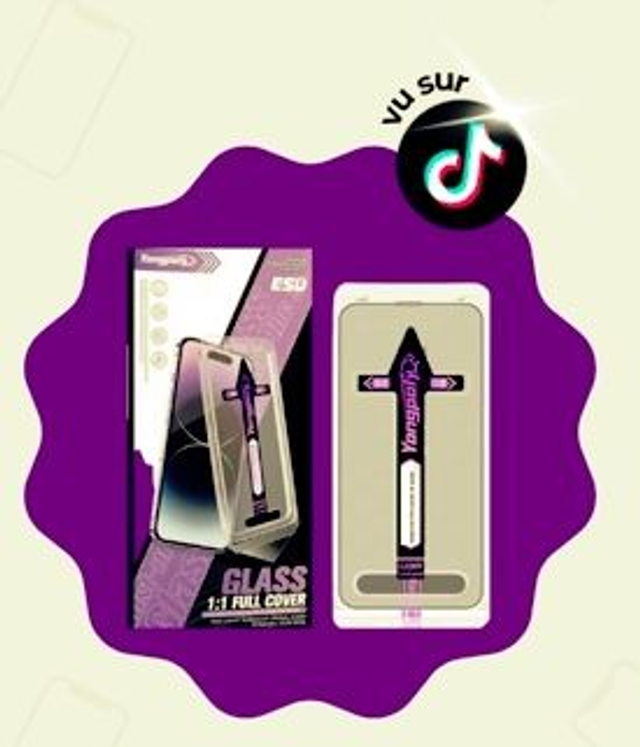 Film verre trempé et kit d'intallation anti-poussière iPhone