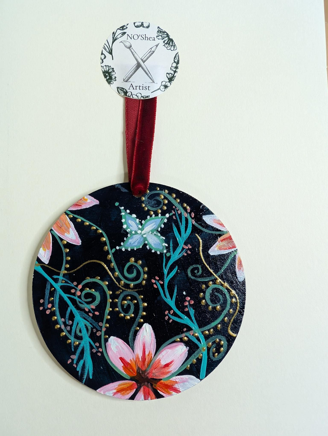 'Hand painted wooden decoration'