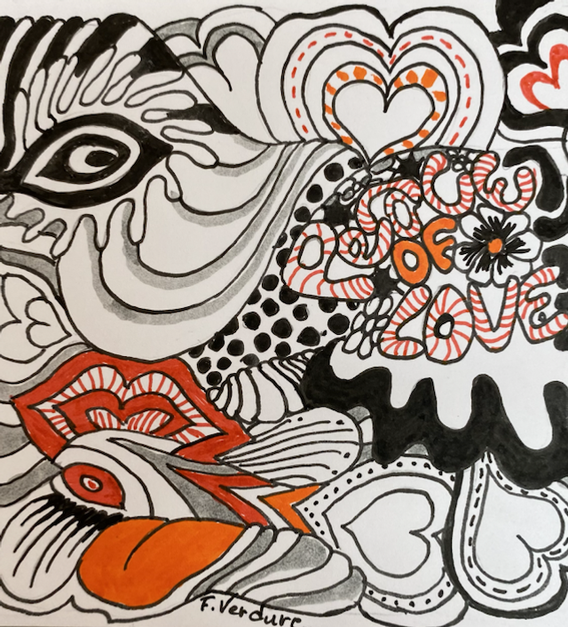 Zentangle 🛞 Peace Of ♥️ noir