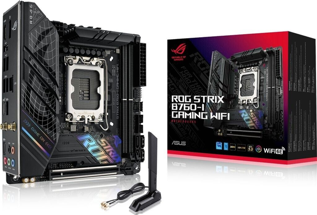 02.2.0082 – Scheda Madre ASUS ROG Strix B760‑I Gaming WiFi DDR5 – Mini‑ITX gaming enthusiast con WiFi per Intel 12ª/13ª/14ª Gen