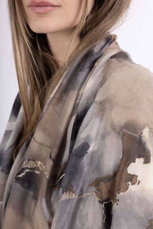 Écharpe imprimé fantaisie avec dorure 