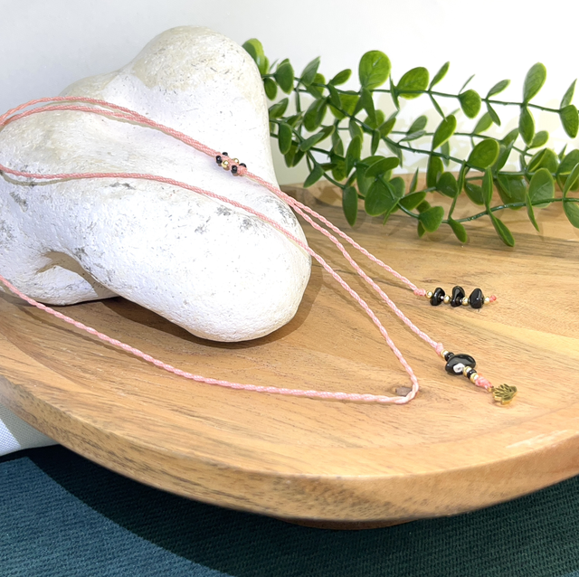 Lotus Makramee Kette in rosa