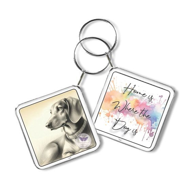 Artistic dog print Square Keyring (D74)