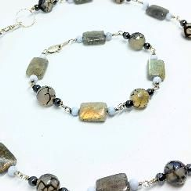 sterling silver chain in Labradorite