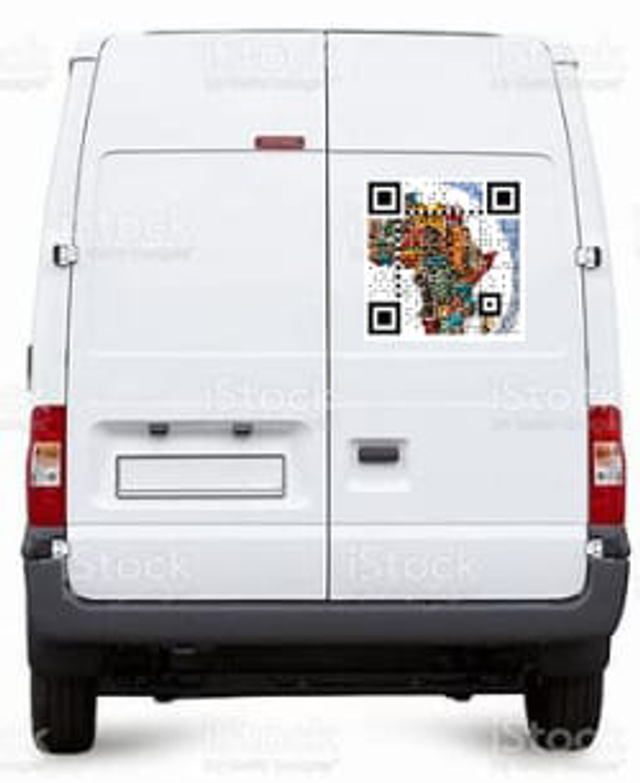 QR Stickers 20 X 20 (MM) - 1000 x1000 (MM) Van Stickers. fridge, wall, Laptop