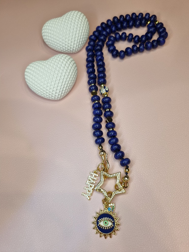 maja DELUXE Kette - Lapislazuli - handgeknotet