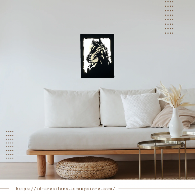 Cadre lumineux cheval