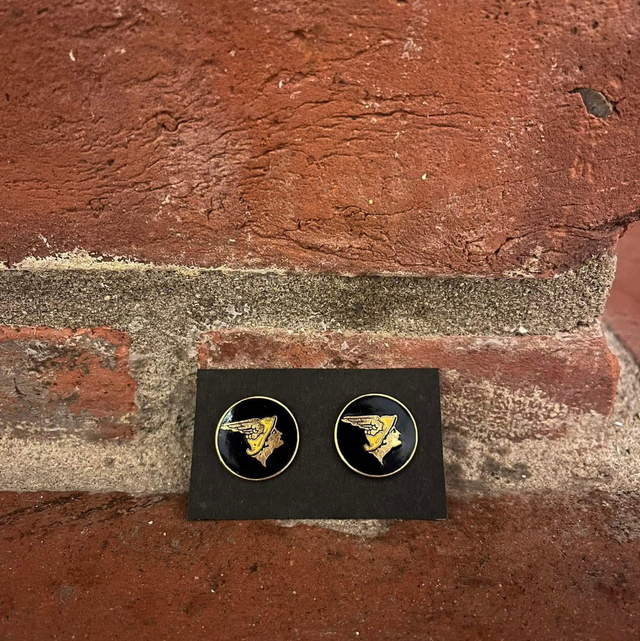 1950’s National Benzole Mixture Rolled Gold Enamel Cufflinks