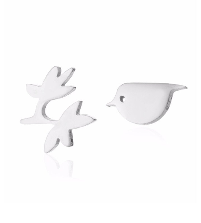 Bird & Branch Stud Earrings