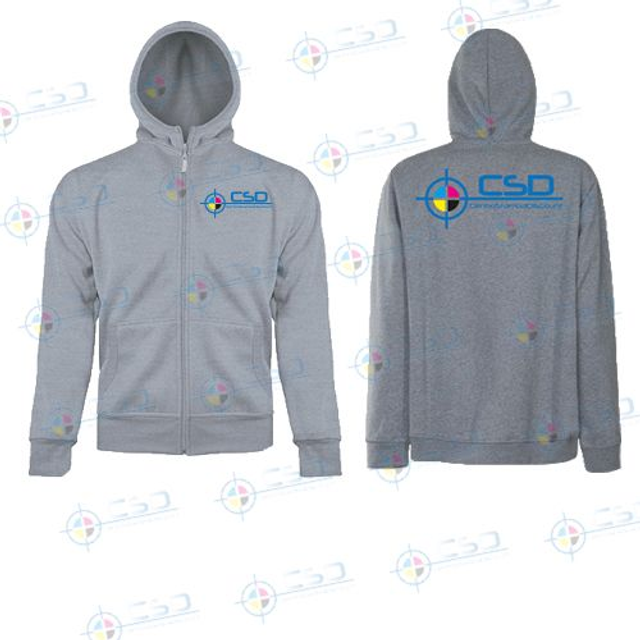 Felpe: stampa lato cuore circa cm. 9x4 + schiena circa cm. 20x29, pronte in 12 giorni, personalizzazione da un colore a quadricromia (prezzo con IVA)