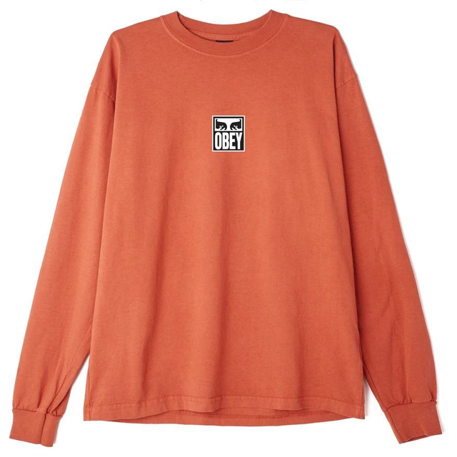 B7X88500 - OBEY EYES ICON 3 HEAVYWEIGHT T-SHIRT MANICA LUNGA