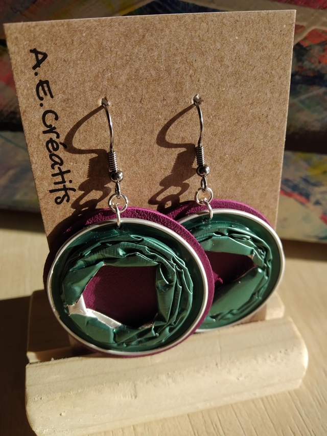 Boucles D&#039;oreilles Recyclé Cuir 