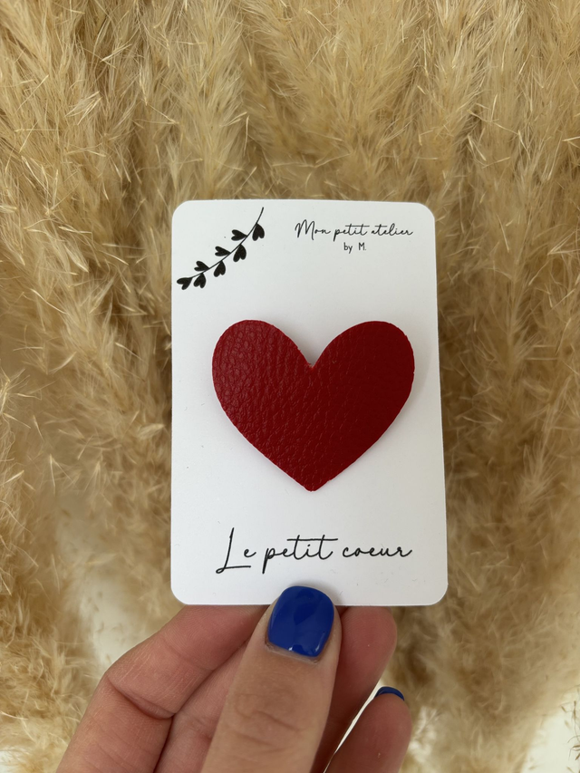 Broche - Coeur rouge plat