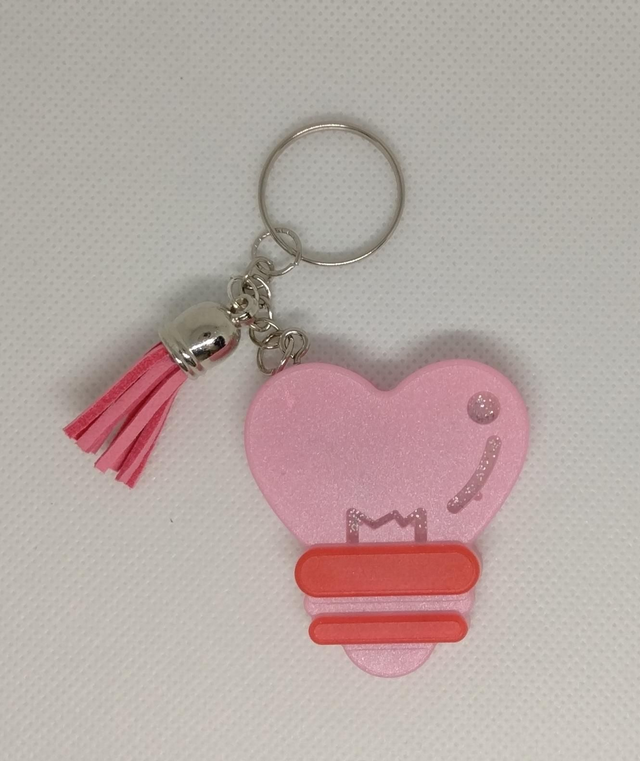 Porte clés rose et rouge 