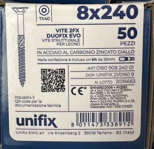 VITE 2FX DUOFIX EVO 8X240