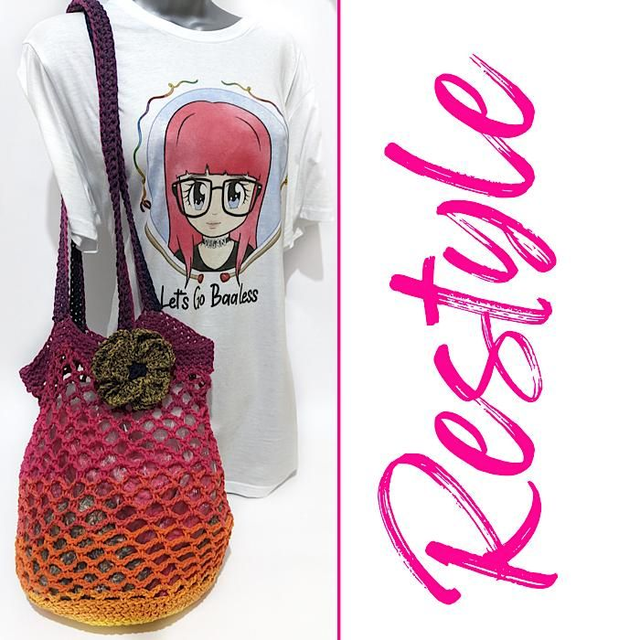 Recycled market bag, sunset-RESTYLE