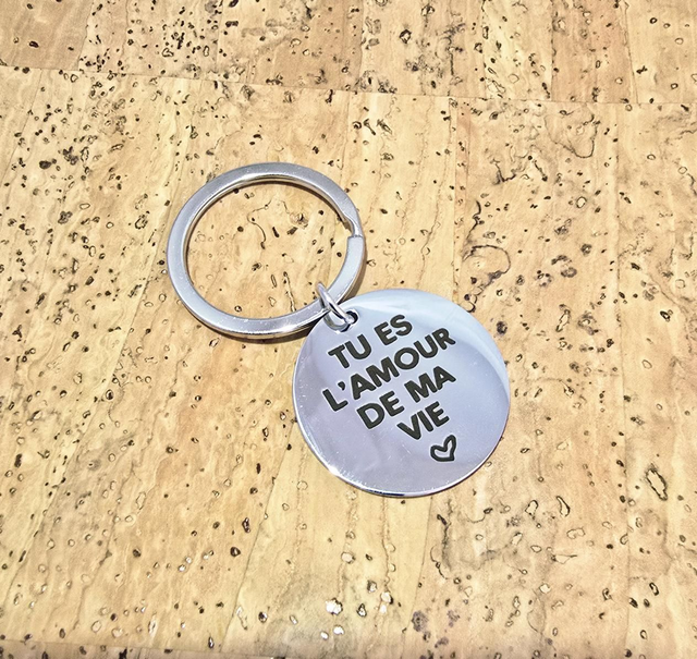 Porte-clès "Amour de ma vie" acier