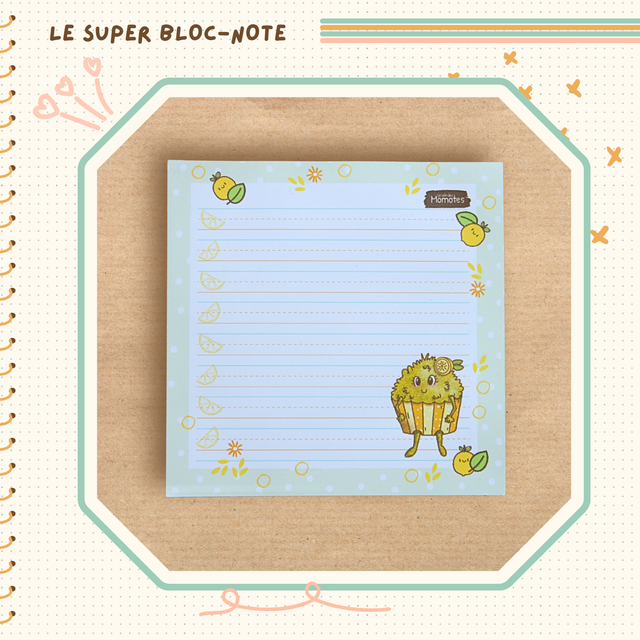 Bloc-notes illustré d'une mignonne momote cupcake