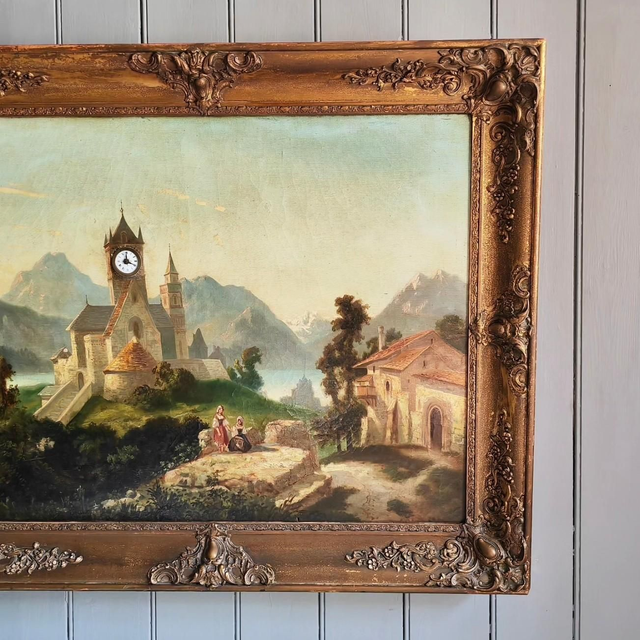 Antique Maison Wurtel Music Box Picture Clock