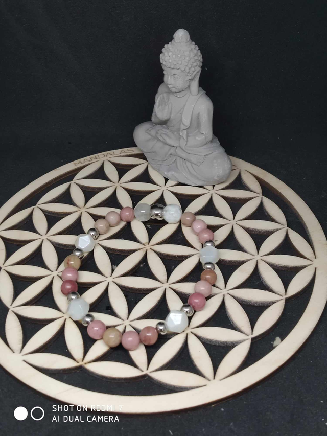 Bracelet Rhodochrosite-pierre de lune 