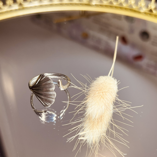 ❤️Feuille de Ginkgo Argentée