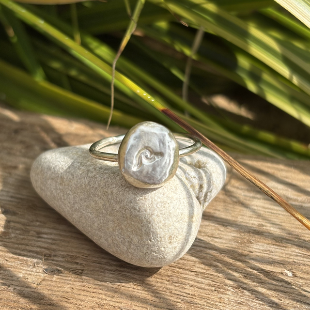 Recycled Silver Ring Size P