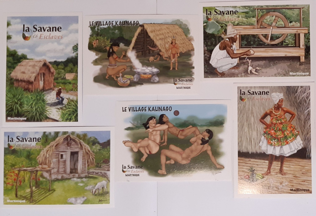 Lot de 6  cartes postales peintes a la main par Maureen Burke
