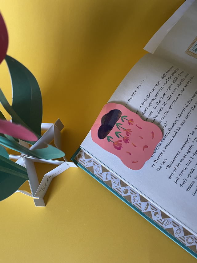 Marque-page magnétique nuage fleuri